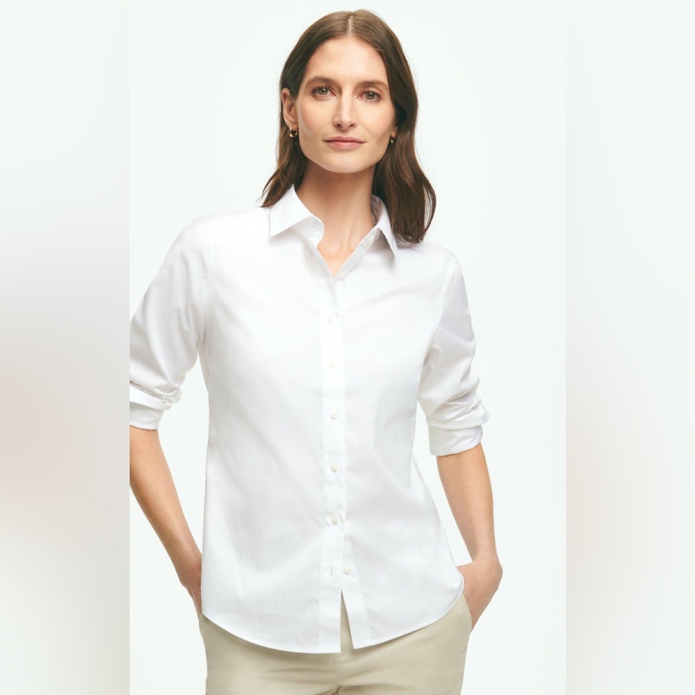 Brooks Brothers White Button Up Shirt (slim fit) (size 10)